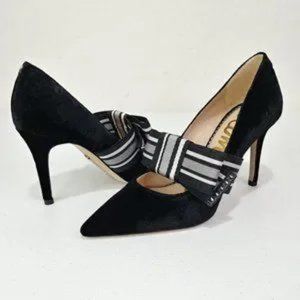 Sam Edelman Maeve Black Velvet Heels with Bow - W's size 9.5 ($120 new)